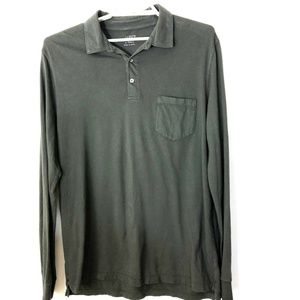 J. Crew Broken In Long Sleeve Polo Shirt Grey L